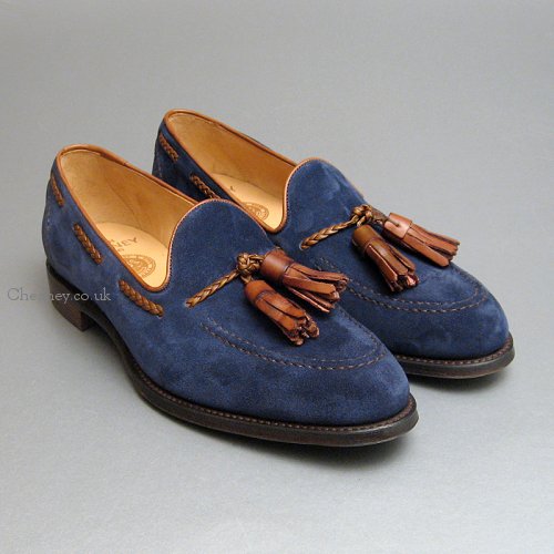 hubert-cheaney-navy-suede-loafers